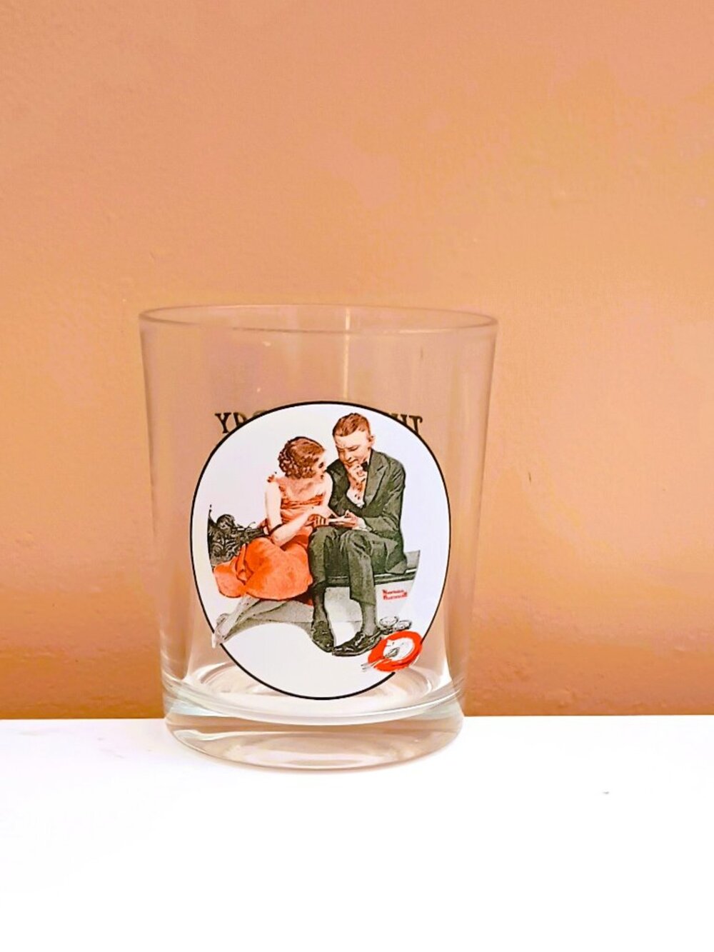 Vintage Norman Rockwell Drinking Glass The Saturday Evening Post
